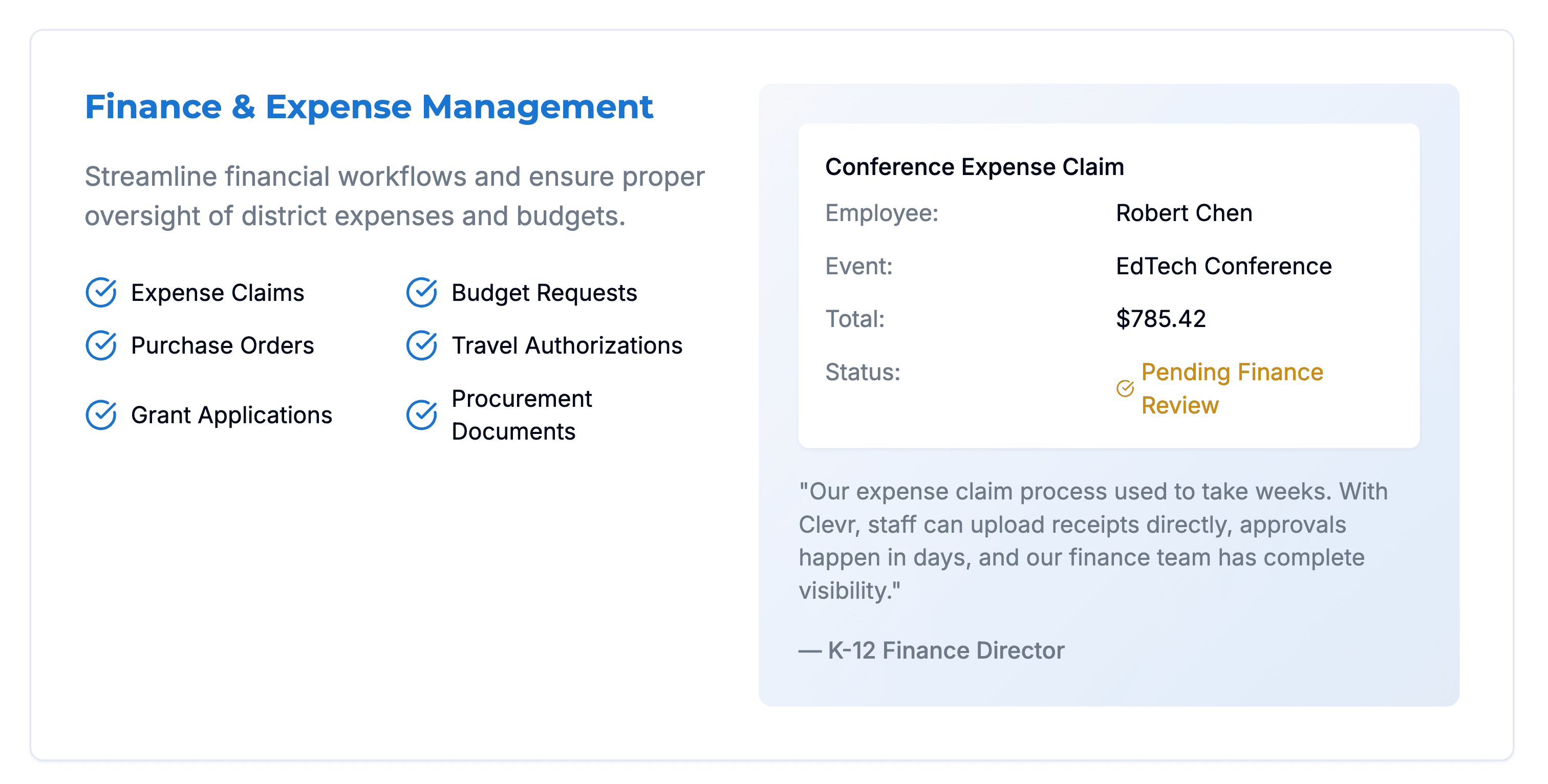 Finance & Expense Management