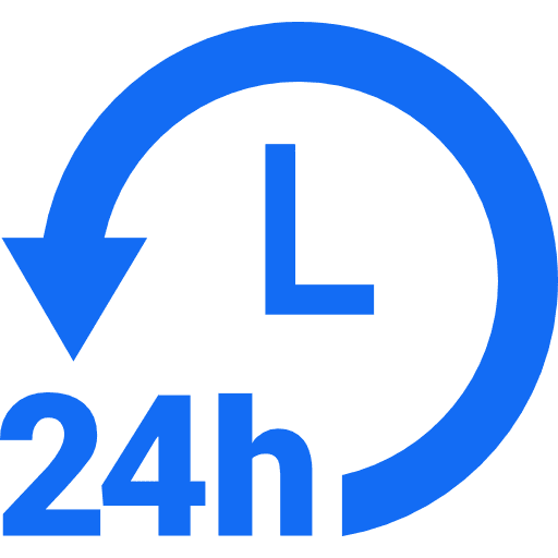 24 hour blue icon